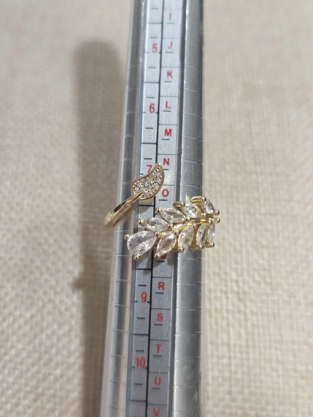 Gold Leaf Australian Crystal Ring